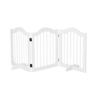 PawHut Barrera de Seguridad Plegable de Perros Pequeños con 2 Soportes Blanco