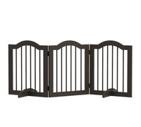 PawHut Barrera de Seguridad Plegable para Perros Pequeños Rejilla de Protección de 3 Paneles con Patas 154,5x29,5x61 cm Café Café 154.5x29.5x61 cm