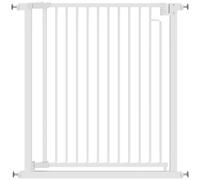 PawHut Barrera de seguridad sin taladrar con cierre automático para niños Cocina Escalera 76-80 x 76 cm Blanco Aosom España
