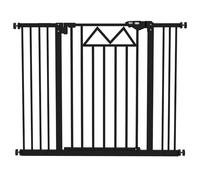 PawHut Barrera para Mascotas Extensible con Cierre Automático y Sistema de Doble Bloqueo 74-100x76 cm Negro Aosom España