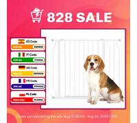 PawHut Barrera para Perros con Ancho Ajustable 75-95 cm Blanco White 95X1.5X76 cm