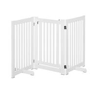 PawHut Barrera para Perros de Madera Valla para Mascotas 155x76 cm Blanco