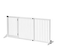 PawHut Barrera para Perros Extensible 3 Paneles 113-166x36x71 cm Blanco