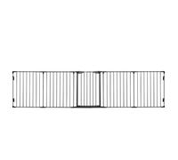 PawHut Barrera para Perros Plegable 300x74,5 cm Valla para Mascotas de 5 Paneles con Cierre Automático Barrera de Seguridad para Escalera Pasillo Negro