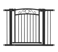 PawHut Barrera para Perros Puerta para Perros con Ancho Ajustable 76-104 cm Barrera de Seguridad para Perros con 2 Extensiones y Doble Bloqueo para