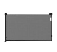 PawHut Barrera para Perros Retráctil 0-125 cm Puerta para Perros Pequeños Extensible Barrera de Seguridad para Mascotas con Interruptor de Cierre para Escaleras Puertas Pasillos Negro