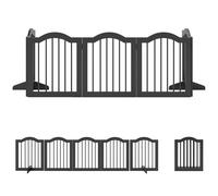 PawHut Barrera para perros Valla protectora independiente con pies, Plegable, Valla para perros, 5 paneles, 261,5 x 29,5 x 61 cm, Negro