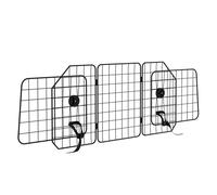 Pawhut barrera protectora de coche para perros con anchura ajustable rejilla para perros de coche plegable de acero 93-150x42 cm negro 150 cm