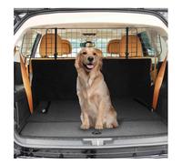 PawHut Rejilla de Seguridad para Coche Perros Barrera Protectora Metálica Universal para Maletero Equipaje Automóvil 91-152x30 cm Negro Aosom España