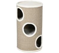 PawHut Barril Rascador para gatos, felpa suave, alfombra rascadora de sisal, robusta, 38x70 cm, Marrón Aosom España