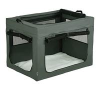 PawHut - Bolsa de Transporte Perro Coche, Transportin Perro Plegable para Mascotas con Asa de Apertura Superior, Tejido de Malla - dim. 89,5 x 62,5 x 62,5 cm, Gris y Negro