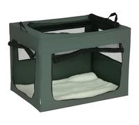 PawHut - Bolsa de transporte plegable para mascotas con asa de apertura superior, tejido de malla - dim. 79,5 x 57 x 57 cm, gris y negro