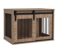 PawHut Cage - Cajonera para perros, mascotas, interior, para perros, interior, 1 puerta corredera, mesa auxiliar, metal efecto madera, dim. 57 x 80 x 54 cm