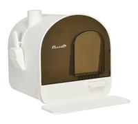 PawHut Arenero para Gatos Caja de Arena Cerrada para Gatos con Bandeja Extraíble Pala y Filtro 43x44x47 cm Blanco