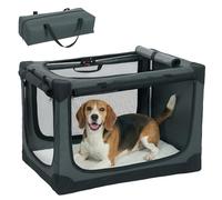 PawHut Caja de transporte para perros plegable con cojín extraíble y lavable, transpirable, de tela Oxford 600D, para gatos y perros, hasta 20 kg, para viajes y coches, color verde militar