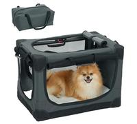 PawHut Caja de transporte para perros plegable con cojín extraíble y lavable, transpirable, de tela Oxford 600D, para gatos y perros, hasta 4 kg, para viajes y coches, color verde militar