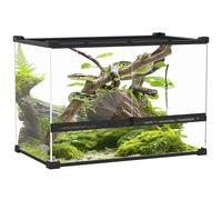 PawHut Caja para Reptiles, caja de cría de Reptiles, Hábitat de Terrario con Cierre de Seguridad por Rotación, Ventilación Frontal, Sin Montaje Requerido, 50 x 30 x 35 cm, Negro
