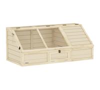 PawHut Caja para Tortugas, Recinto para Tortugas al Aire Libre, Diseño sin Base, Fácil de Abrir, Casa para Tortugas, Natural Aosom España
