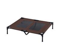 PawHut Cama Elevada para Perros Cama de Mascotas con Malla Transpirable y Tela Oxford para Aire Libre Jardín Terraza 91,5x76,2x18 cm Marrón AOSOM ES