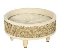 PawHut Cama Elevada para Perros con Cojín Lavable Ø48x24,5 cm Beige