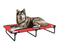 PawHut Cama elevada para perros, cuna elevada portátil para mascotas con malla transpirable para interiores y exteriores, para perros grandes, 107 x 61 x 20 cm, color rojo