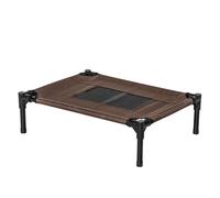 PawHut Cama Elevada Portátil para Perros Gatos Mascotas Zona de Malla Transpirable Tela Oxford 61x46x18 cm Marrón Aosom España