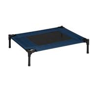 Pawhut cama elevada para perros gatos portátil cama para mascotas con zona de malla transpirable y tela oxford para interior exterior 76x61x18 cm azul