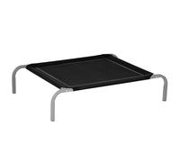PawHut Cama Elevada para Perros Gatos Transpirable Cama Mascotas para Dormir Relajar con Marco de Acero para Interiores Exterior 90x65x20 cm Negro