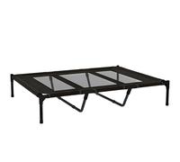 PawHut Cama Elevada para Perros Grandes Cama para Perros con Zona de Malla Transpirable y Bolsa 122x92x23 cm Negro