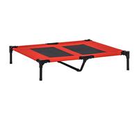 PawHut Cama Elevada para Perros Mascotas con Malla Transpirable Tela Oxford Exterior Interior 91,5x76,2x18 cm Rojo Confortable Aosom España