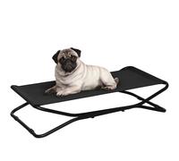 PawHut Cama Elevada Plegable para Mascotas 111x65,5x19 cm con Tejido Transpirable para Interior Exterior Negro Aosom España