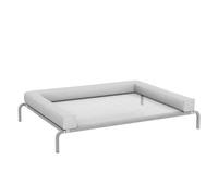 Pawhut cama elevada para perros refrescante con refuerzos extraíbles cama elevada para perros grandes portátil con malla transpirable marco de acero para interior exterior 130x90x30 cm gris claro