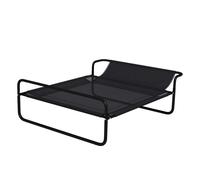 PawHut Cama Elevada para Perros, Refrescante y Transpirable, Cama para Perros Pequeños, 106x81x33 cm, Malla de Textilene, Reposacabezas Inclinado, Marco de Metal, para Interior, Exterior, Negro