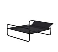 PawHut Cama Elevada para Perros, Refrescante y Transpirable, Cama para Perros Pequeños, 91x69x29 cm, Malla de Textilene, Reposacabezas Inclinado, Marco de Metal, para Interior, Exterior, Negro