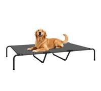 PawHut Cama elevada Perro Razas Grandes, fácil Montaje, 60" L Gris | Cama exterior perro, sin herramientas, cama elevada portátil, marco acero malla transpirable