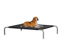 PawHut Cama Elevada para Perros Gatos Transpirable Cama para Mascotas 110x75x20 cm para Dormir Relajar con Marco de Acero para Interior Exterior Negro