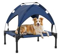 PawHut Cama elevada refrescante Perro Mediano 76x61x69.5cm Azul Oscuro