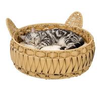PawHut Cama Gato, Cueva Gato hasta 10 kg 50x50x25 cm Marrón Claro