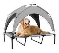 PawHut Cama para Perros Elevada con Toldo Marco de Acero y Bolsa de Transporte para Interior Exterior 106x76x94 cm Gris Claro Gris Claro 106x76x94 cm