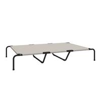 PawHut Cama para perros exterior, Cama elevada para perros grandes, con marco de acero, tejido de malla transpirable, 152x94x23 cm, Beige Aosom España