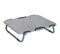 PawHut Cama para Perros Exterior Plegable Tumbona para Perros Cama Elevada para Perros Pequeños, Metal, Oxford, Gris, 59 x 46 x 15 cm