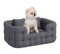 PawHut Cama para Perros Medianos Cama para Mascotas con 2 Almohadas Colchón para Perros con Base Antideslizante Funda Extraíble y Lavable 110x70x35 cm