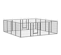 PawHut Caño para cachorros, parque para cachorros, recinto al aire libre para perros medianos y pequeños, caño para animales pequeños, recinto para cachorros DIY con dos puertas, acero, gris, 320 x