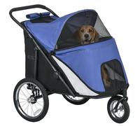 PawHut Carrito para perros con ventanas de malla hasta 30 kg azul