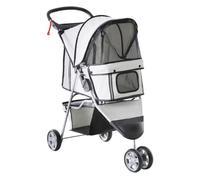 PawHut Cochecito plegable gris para mascotas