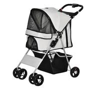 Transportadores Cochecito para Mascotas Plegable Carrito para Perros con Toldo Ajustable Cesta de Almacenaje y Ruedas con Freno