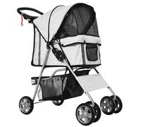PawHut Carrito para Perros Plegable con Toldo Ajustable 75x45x97 cm Azul 75x45x97 cm