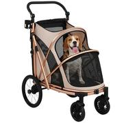 PawHut Carrito para Perros Plegable hasta 20 kg Marrón Claro