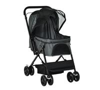 PawHut carrito plegable negro para mascotas