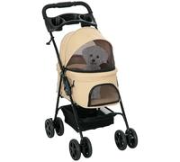 PawHut Carrito plegable para perros y gatos hasta 4 kg caqui